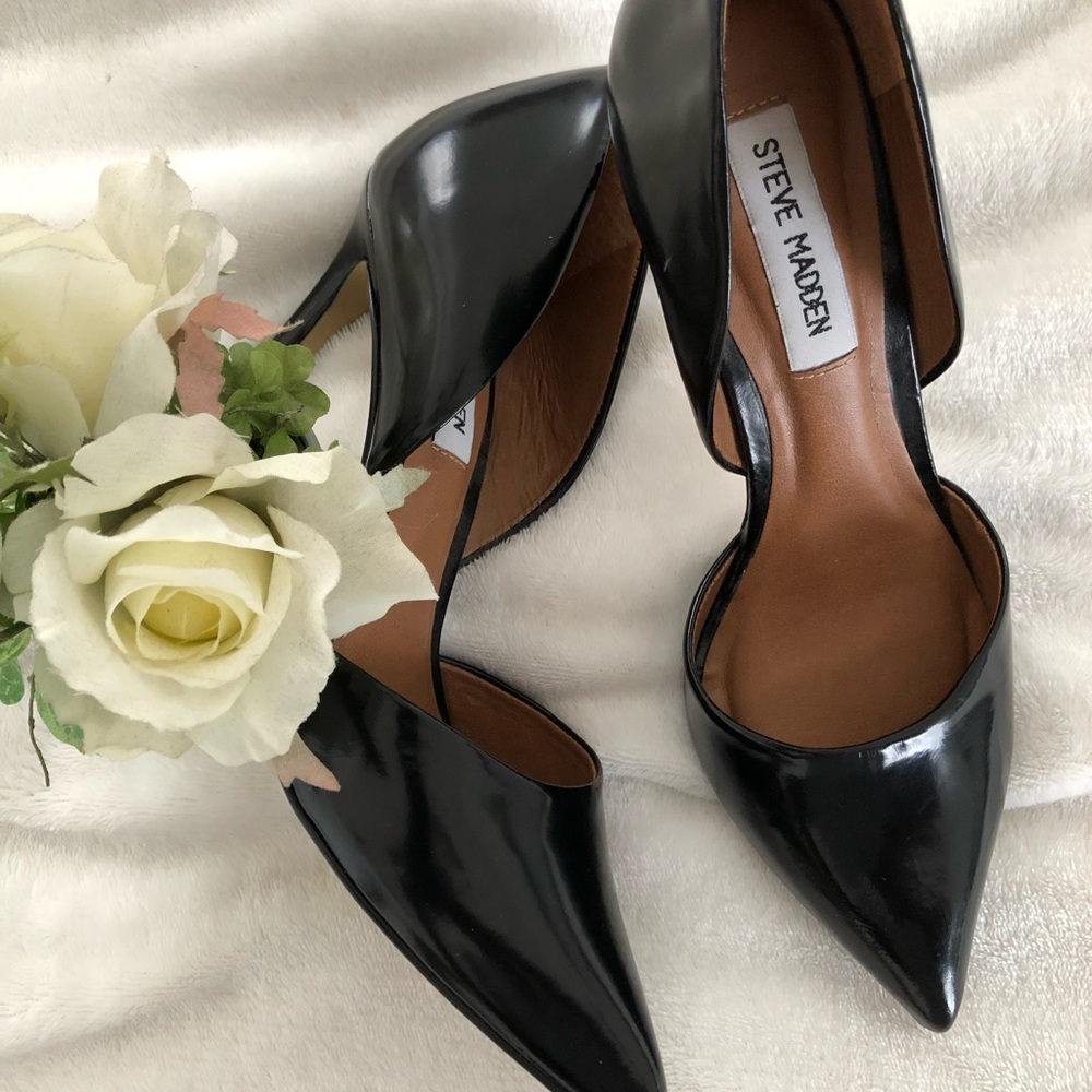 Black patent leather steve madden pumps